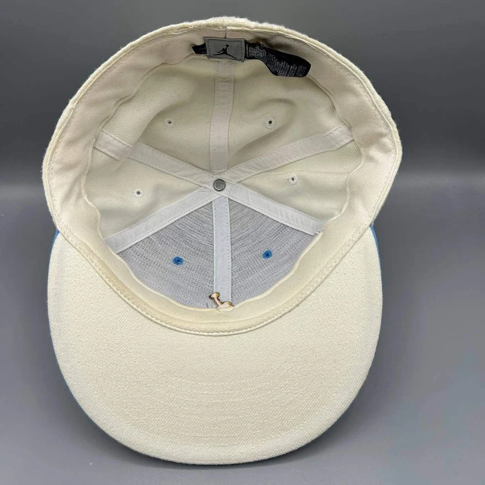 Air Jordan Hat Men 7‎ 1/4 White Blue Embroidered Jumpman Fitted Cap Melo